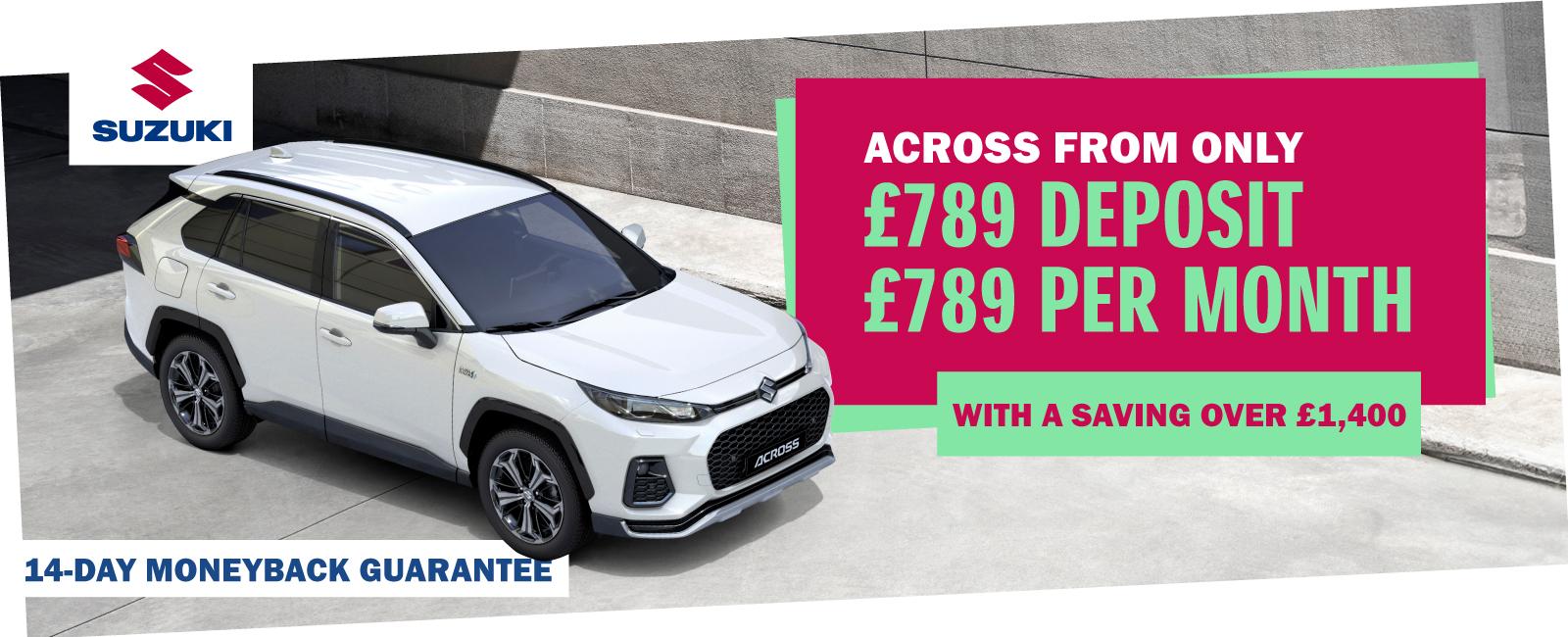 The Suzuki ACROSS from only £789 deposit, £789 per month