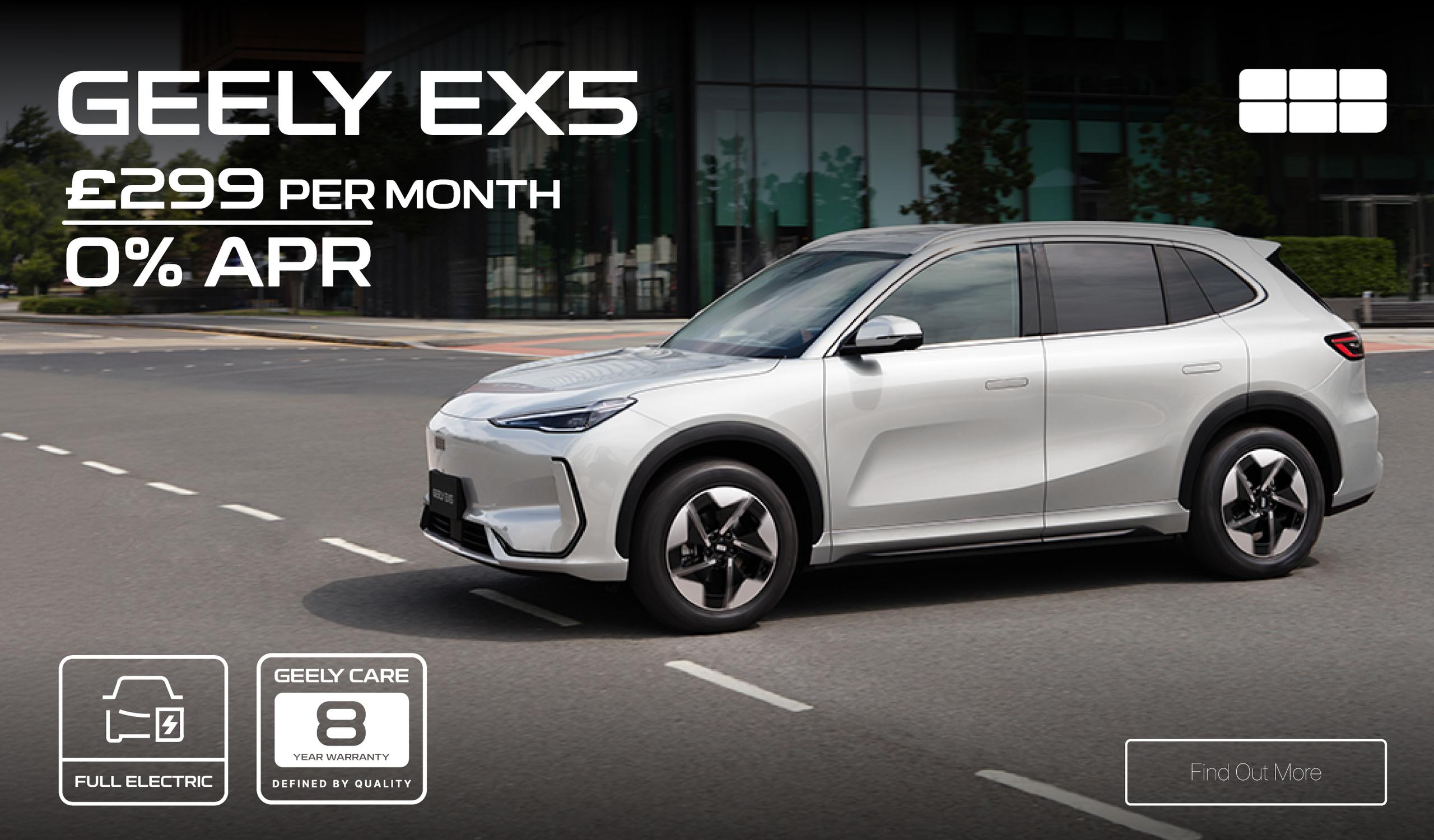 Geely EX5 from only £299 Per Month at Geely Portsmouth