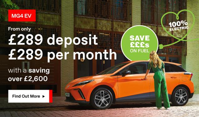 The MG4 Electric from £289 Deposit, £289 Per Month