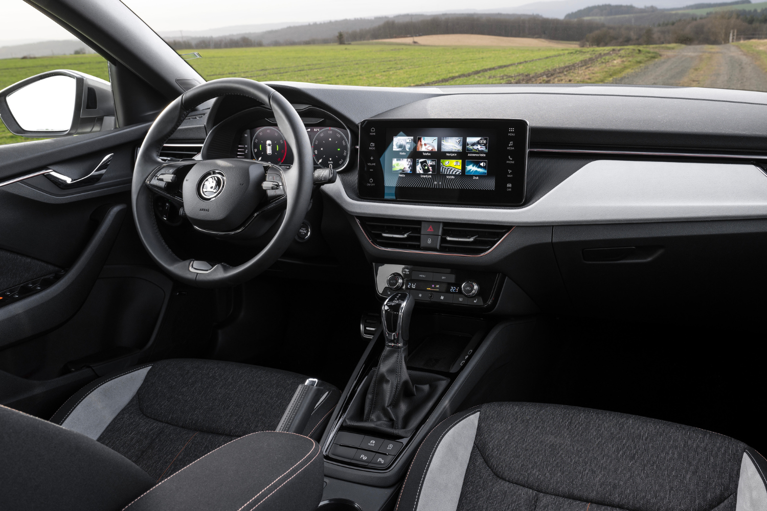 New Skoda Scala, available at Agnew Skoda Belfast and Agnew Skoda Mallusk, front passenger interior