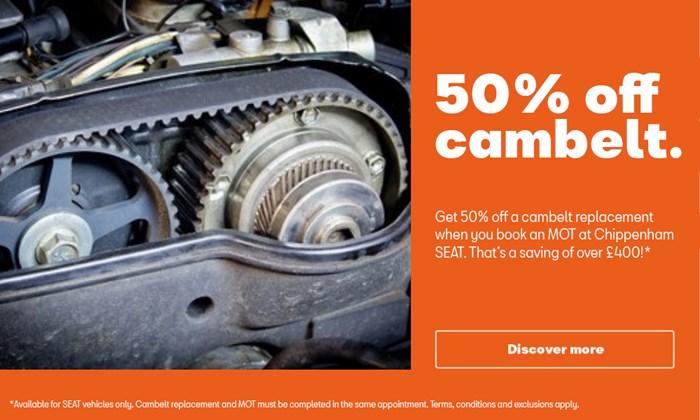 50% off cambelt when you book an MOT for your SEAT