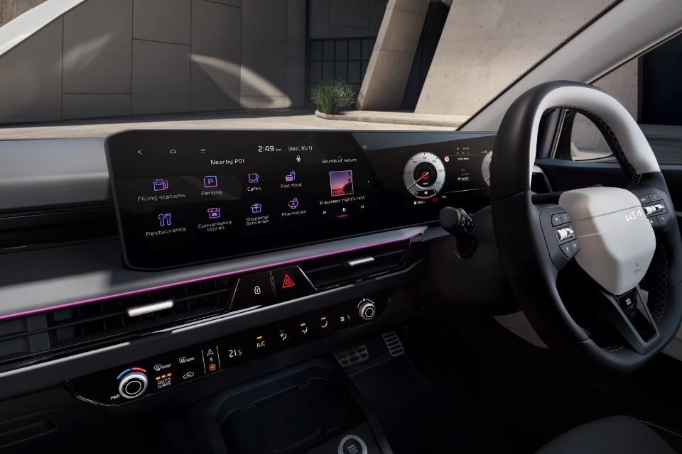 interior of a white kia stonic