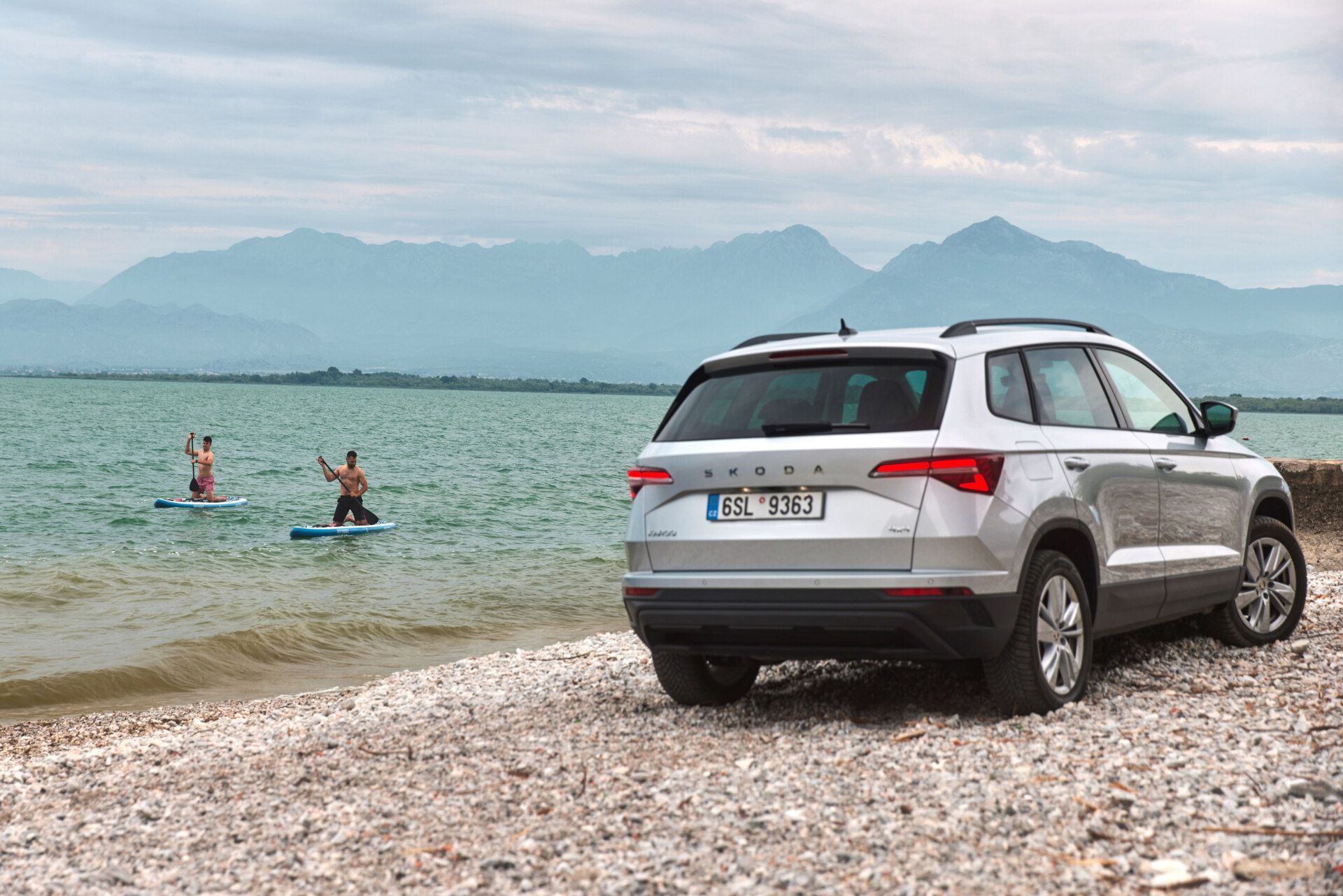 New Skoda Karoq, available at Agnew Skoda Belfast and Agnew Skoda Mallusk, parked on Murlough Beach in Northern Ireland