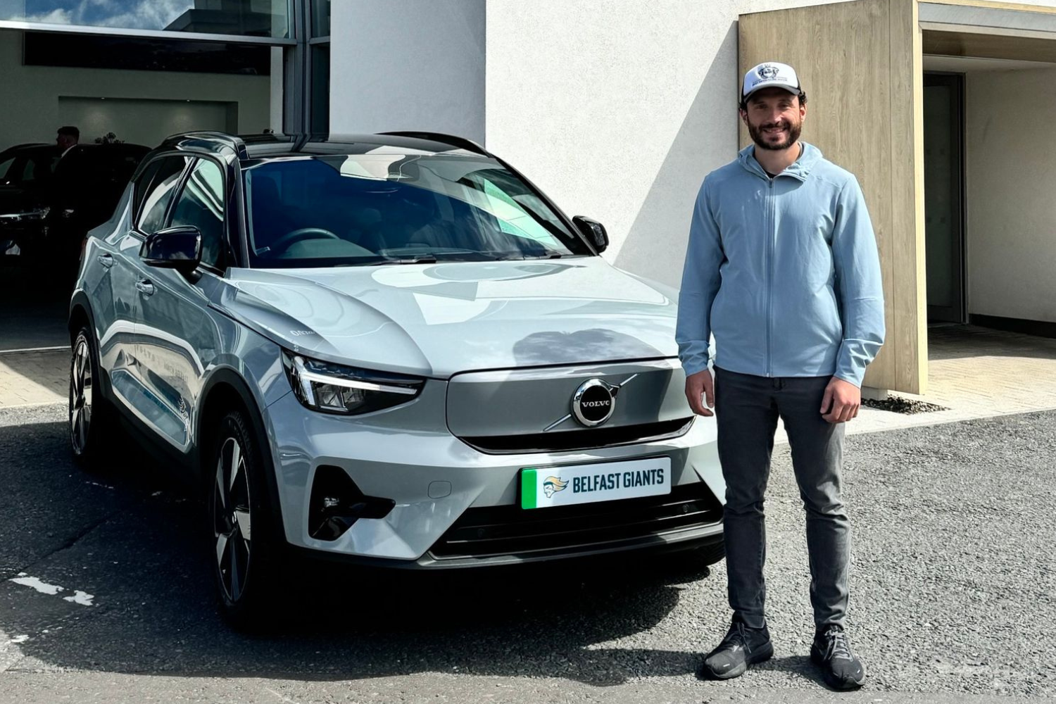Belfast Giants JJ Piccinich with his new volvo.
