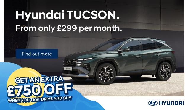The Hyundai TUCSON is available to buy from Richmond Hyundai from only £299 per month