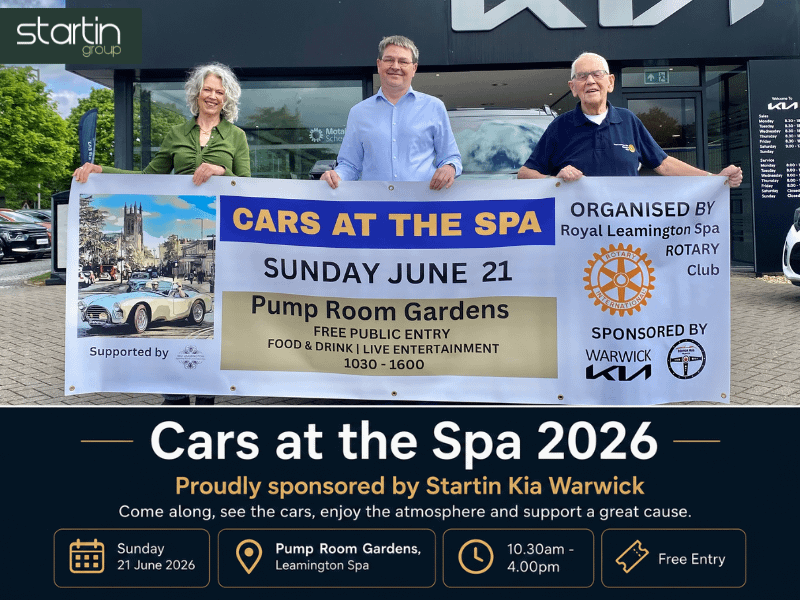 Startin Kia Warwick Proudly Supports Cars at the Spa as Leamington Rotary Club Celebrates 100 Years