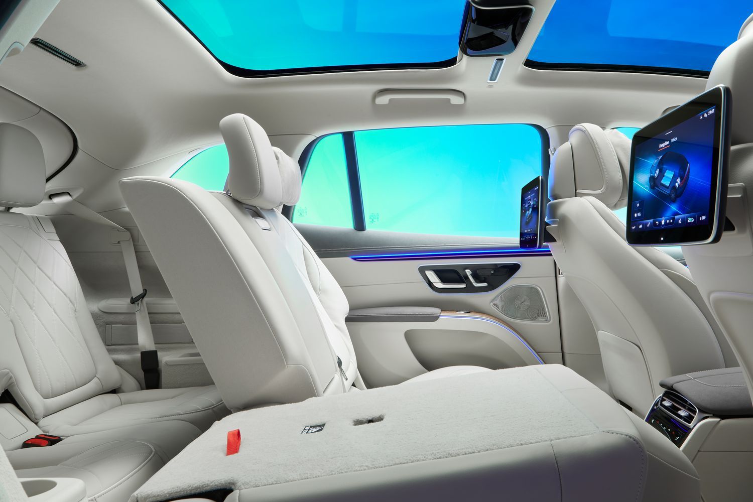 EQS SUV white interior back seats