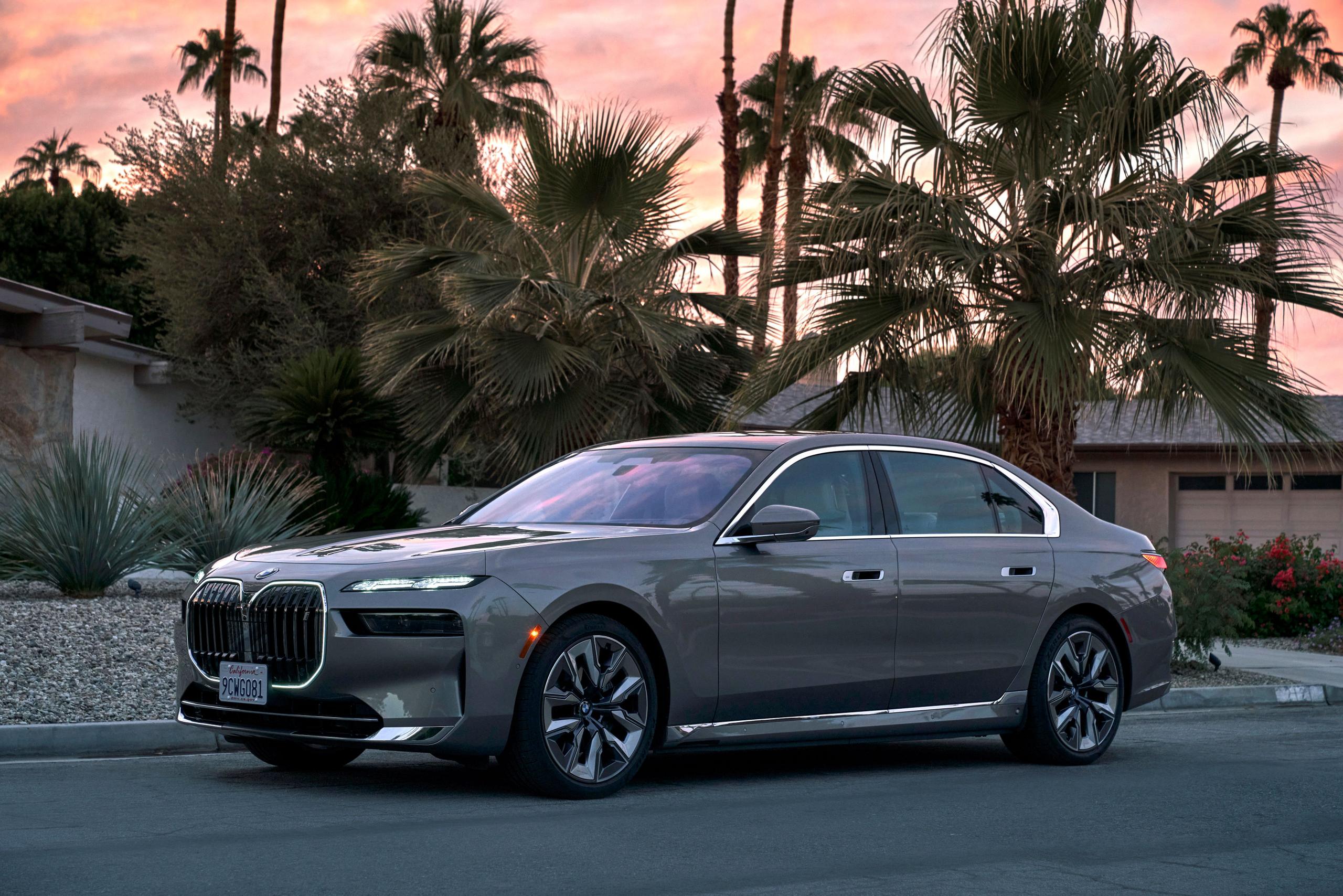 New BMW I7 sideview image of vehicle parked on road