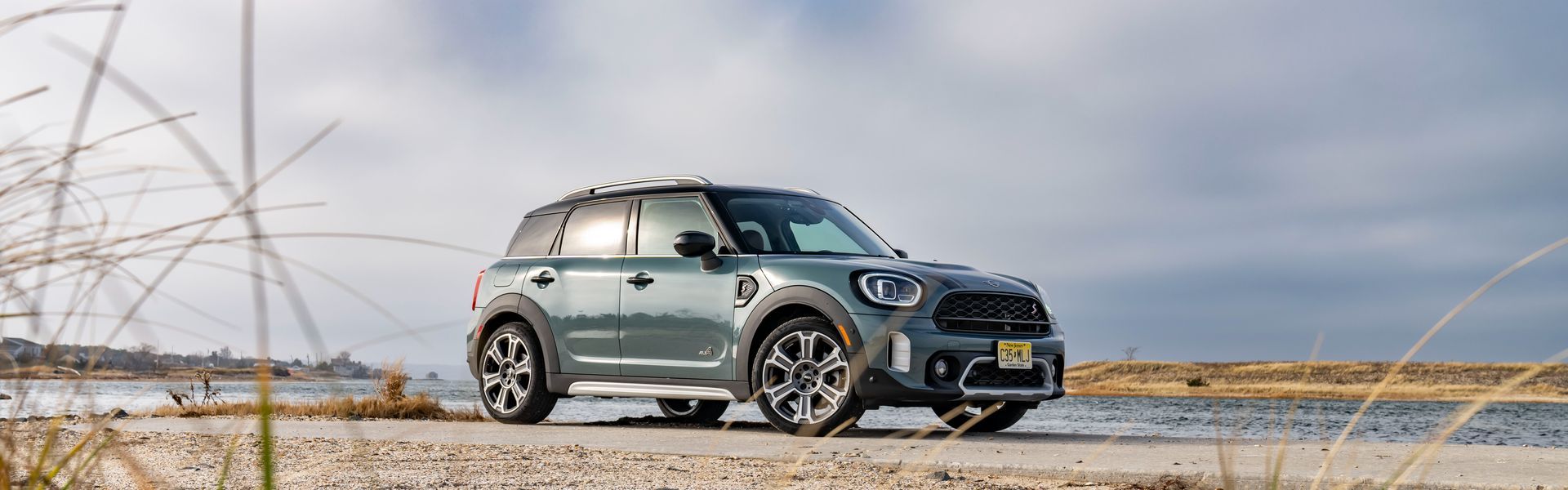 MINI Countryman parked on stony beach