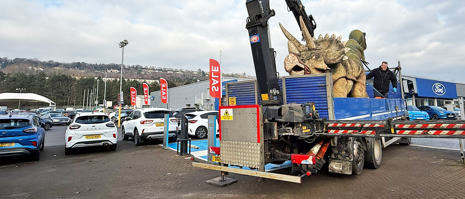 Day's Motorpark Donate Dinosaurs to Swansea Council