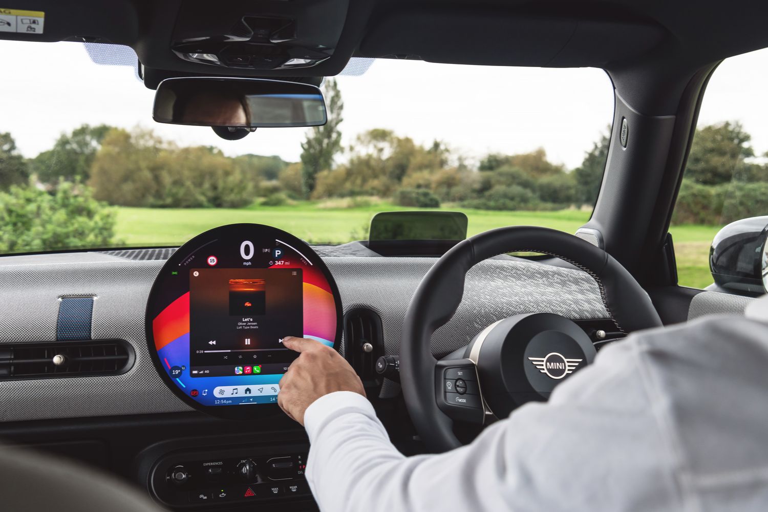 The circular OLED display within the new MINI Cooper 3-Door