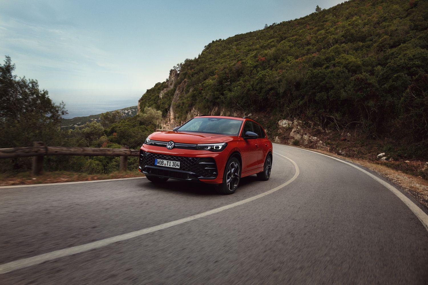 The all-new Volkswagen Tiguan R-Line in red, available from Agnew Volkswagen