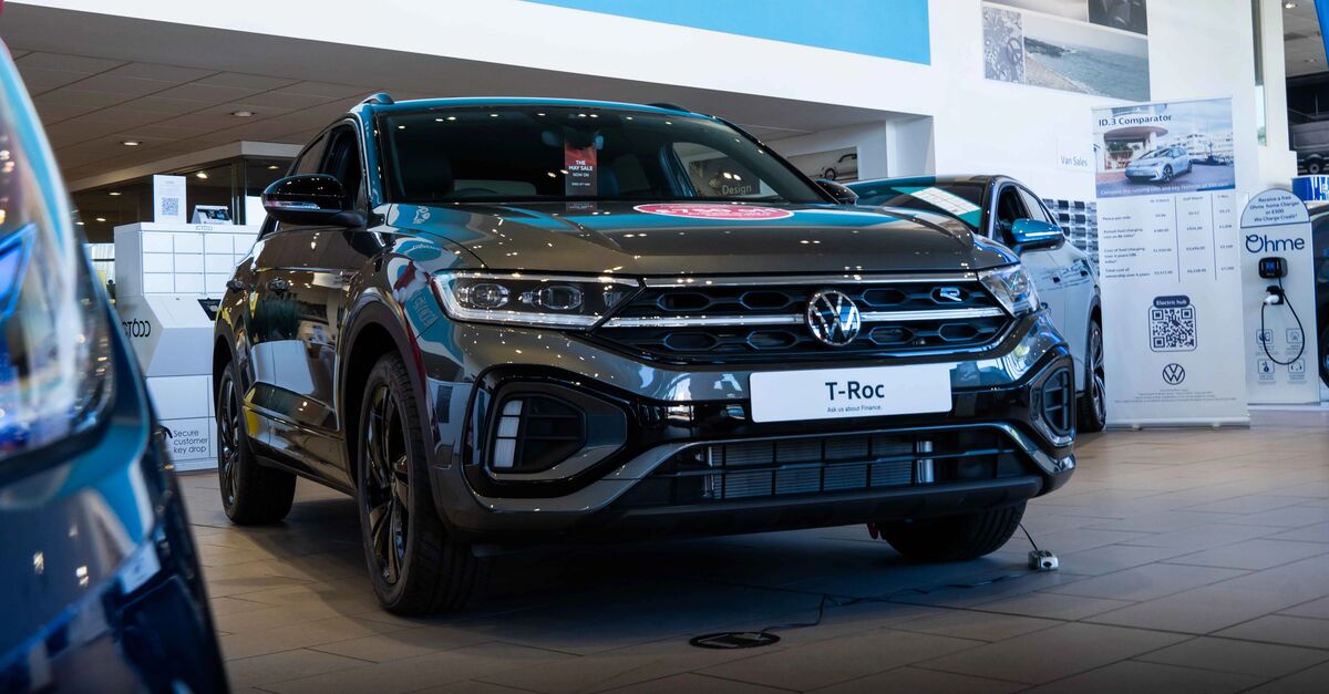 Volkswagen T-Roc in a dealership showroom