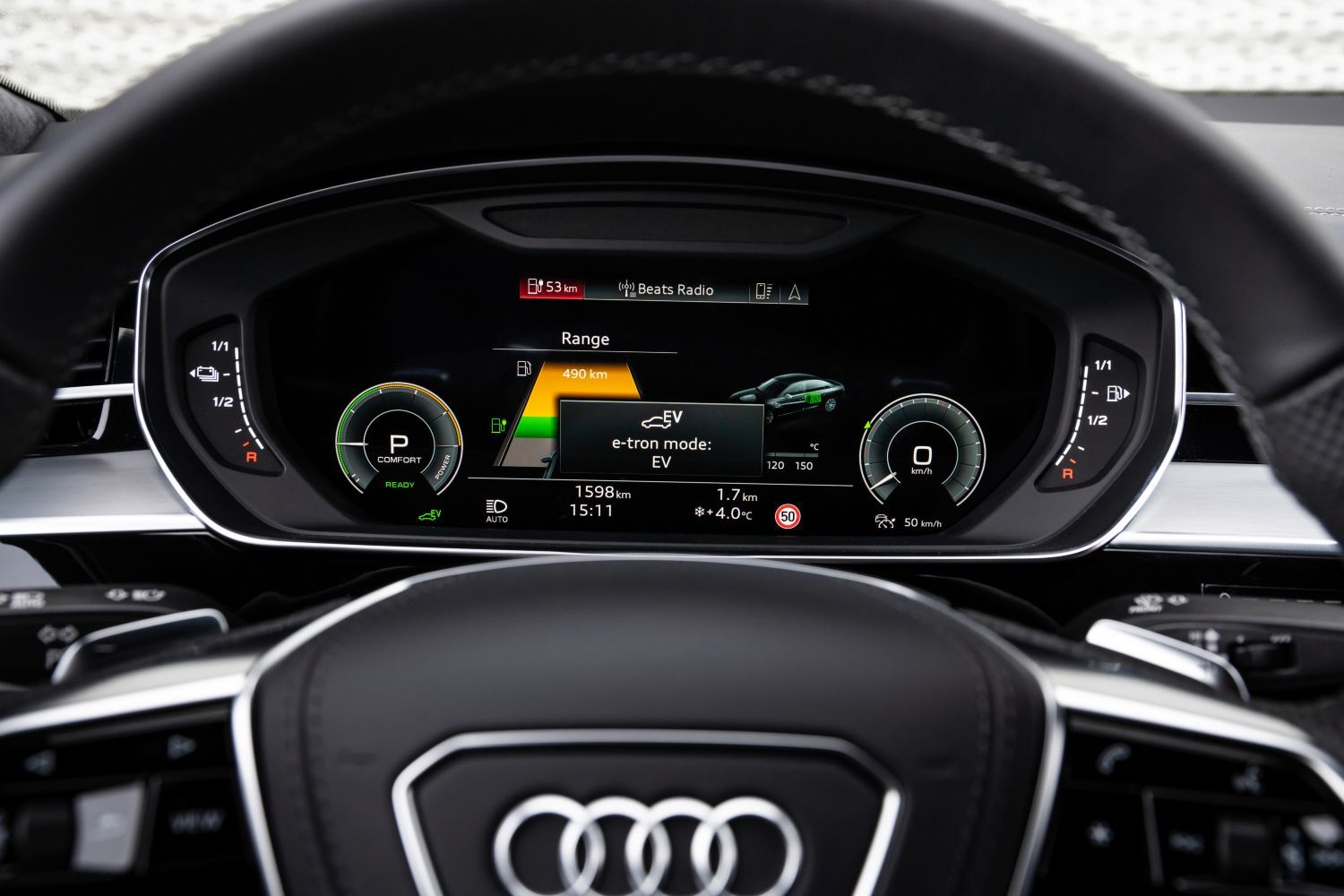 New Audi A8 L TFSI e view of digital cockpit