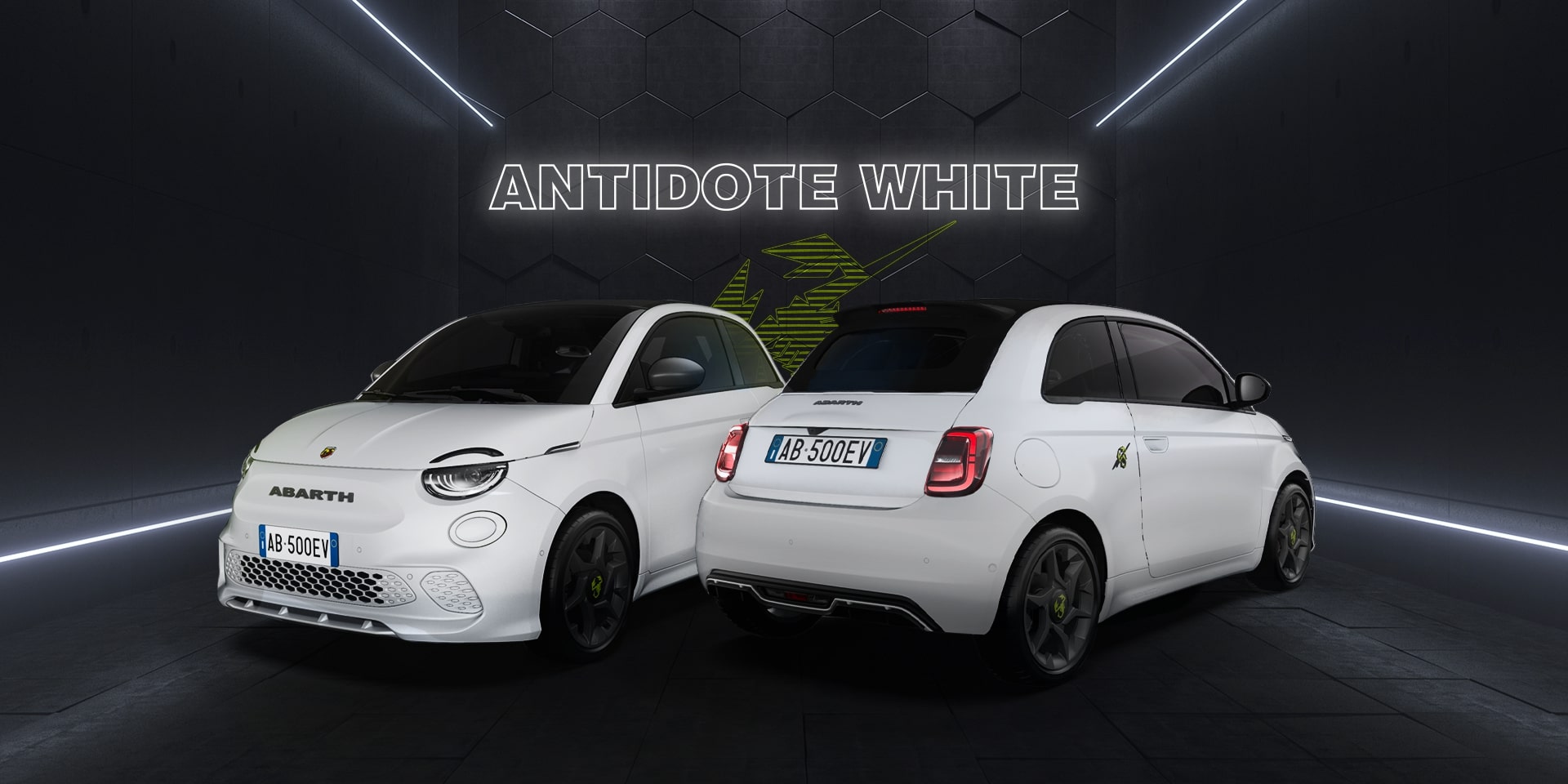 Antidote white abarth 500e