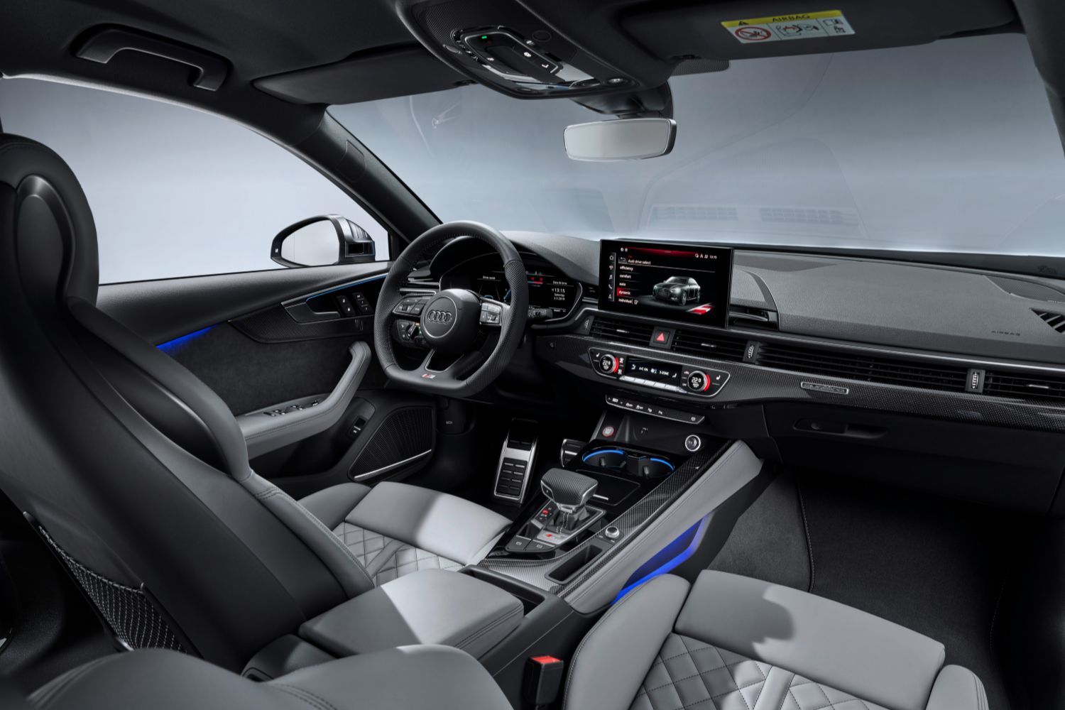 Image of the new Audi A4 S4 Saloon interior view of the new Audi infotainment system.