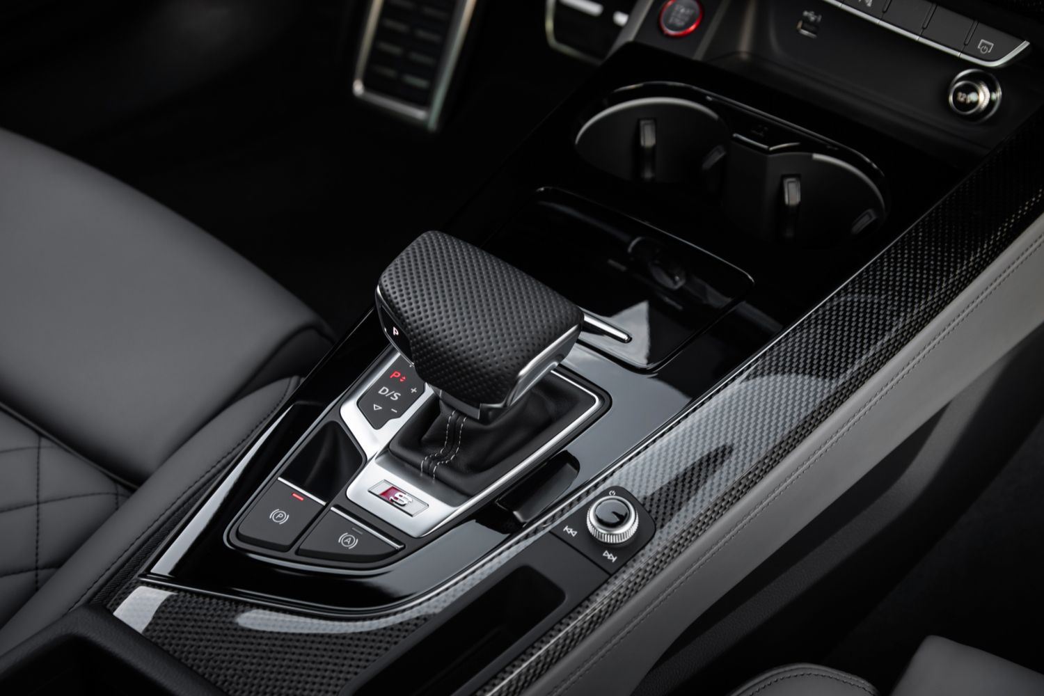 New Audi A4 S4 Saloon automatic gearbox with chrome gear handle presented.