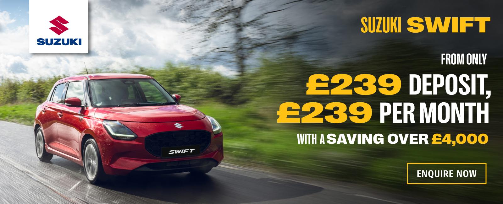 Brand New Suzuki Swift - Available From Only £239 Deposit, £239 Per Month
