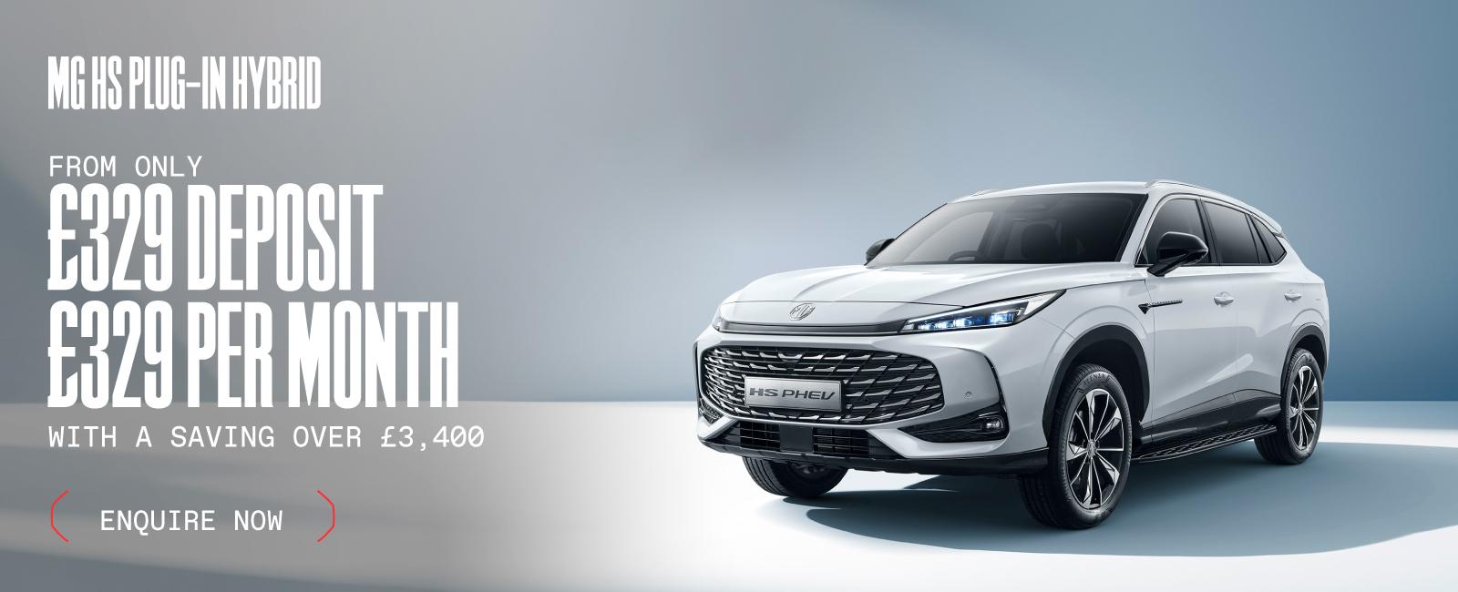 Brand New MG HS Plug-in Hybrid Finance Offer - From Only £299 Deposit, £299 Per Month