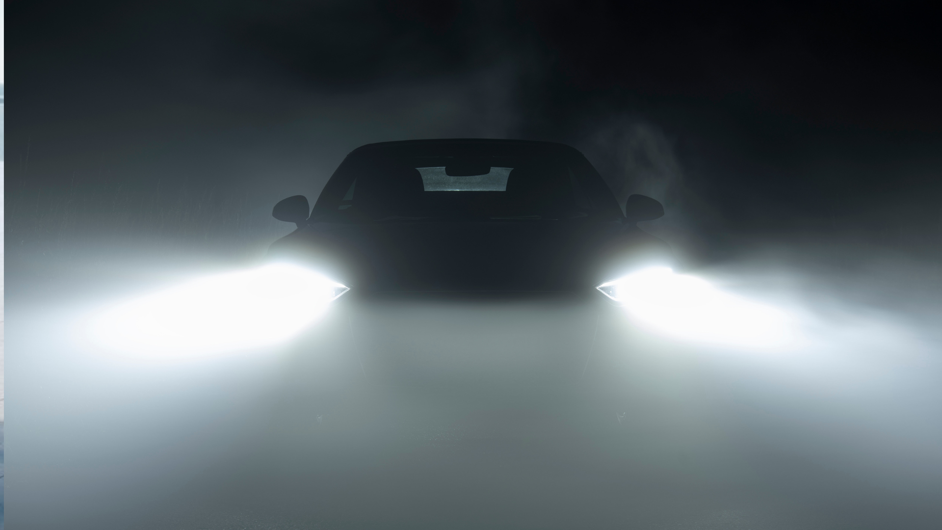 Car headlights in the dark
