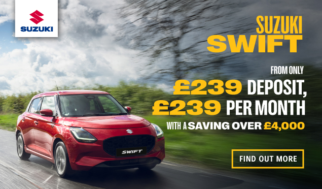 The Suzuki Swift is available to buy from Richmond Motor Group from only £239 Deposit, £239 Per Month