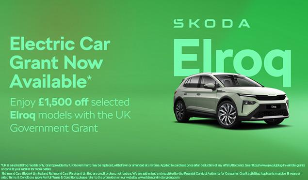 Order now and enjoy £1,500 off selected Elroq models thanks to the UK Government Grant incentive.