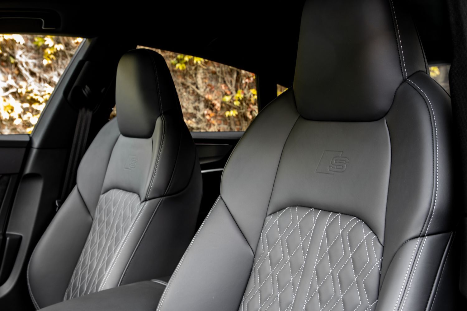 New Audi S7 Sportback image of front interior leather S line seating