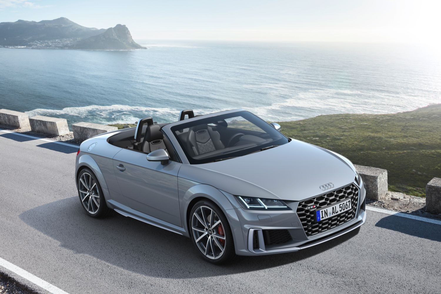 New Audi TTS Roadster in grey, image of vehicle front