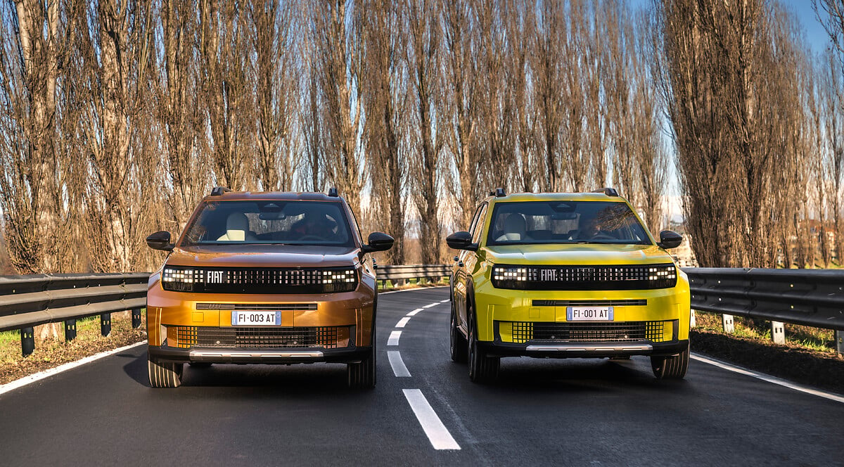 Brown and yellow Fiat Grande Panda