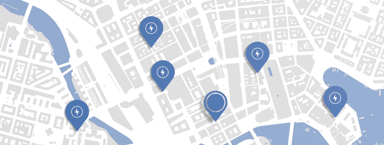 map with pins
