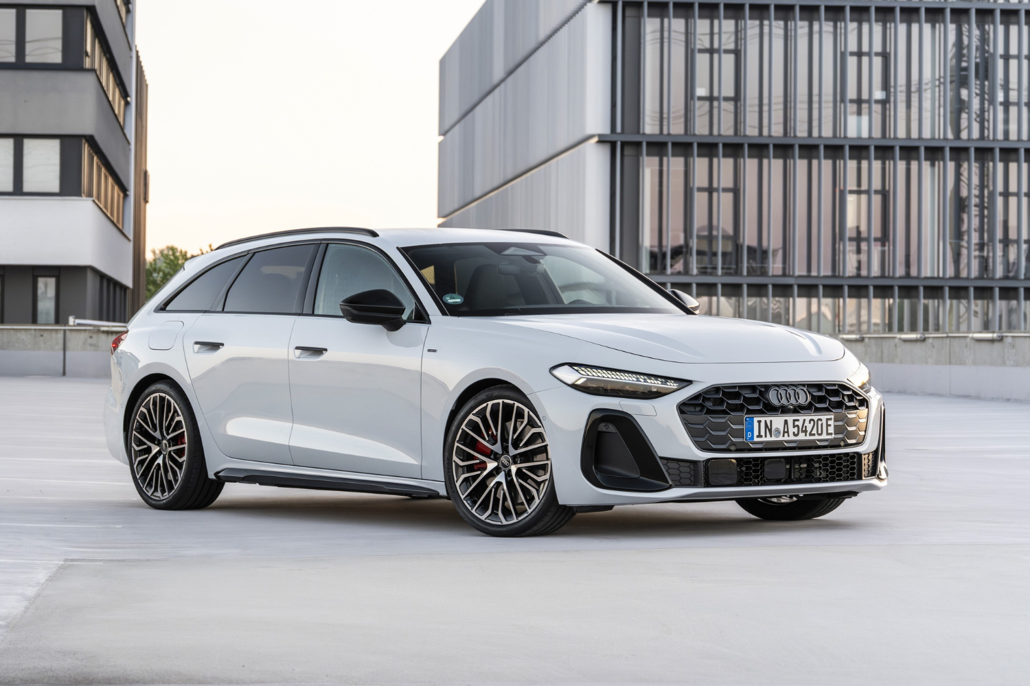 2025 Audi A5 Saloon e-hybrid in Glacier White.