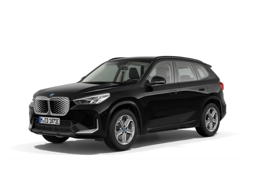 BMW iX1 Electric Estate 150kW eDrive20 Sport 65kWh 5dr Auto in black.