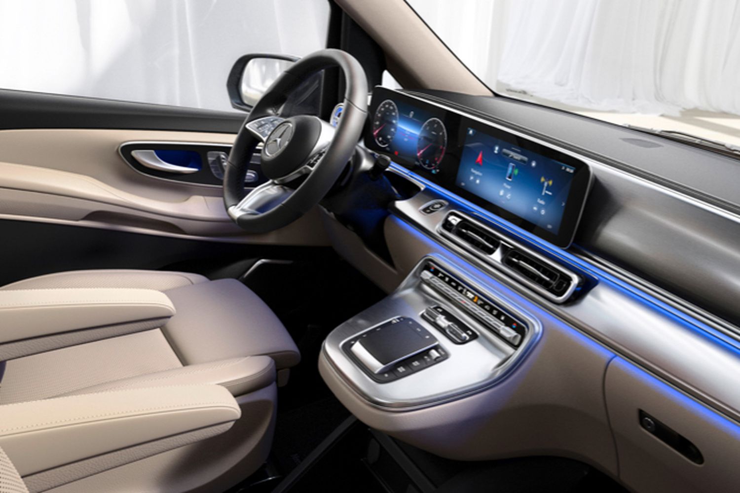 Interior view of the new Mercedes-Benz V-class