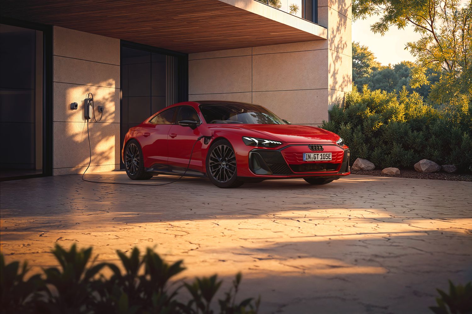New Audi e-tron GT quattro, available at Belfast and Portadown Audi, parked at home