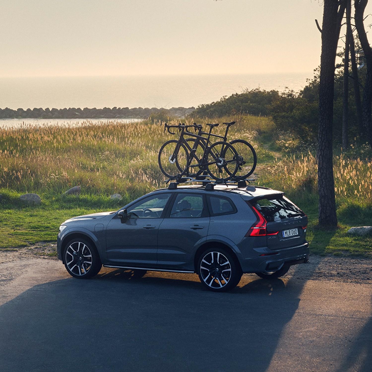 Volvo with bicycle carrier