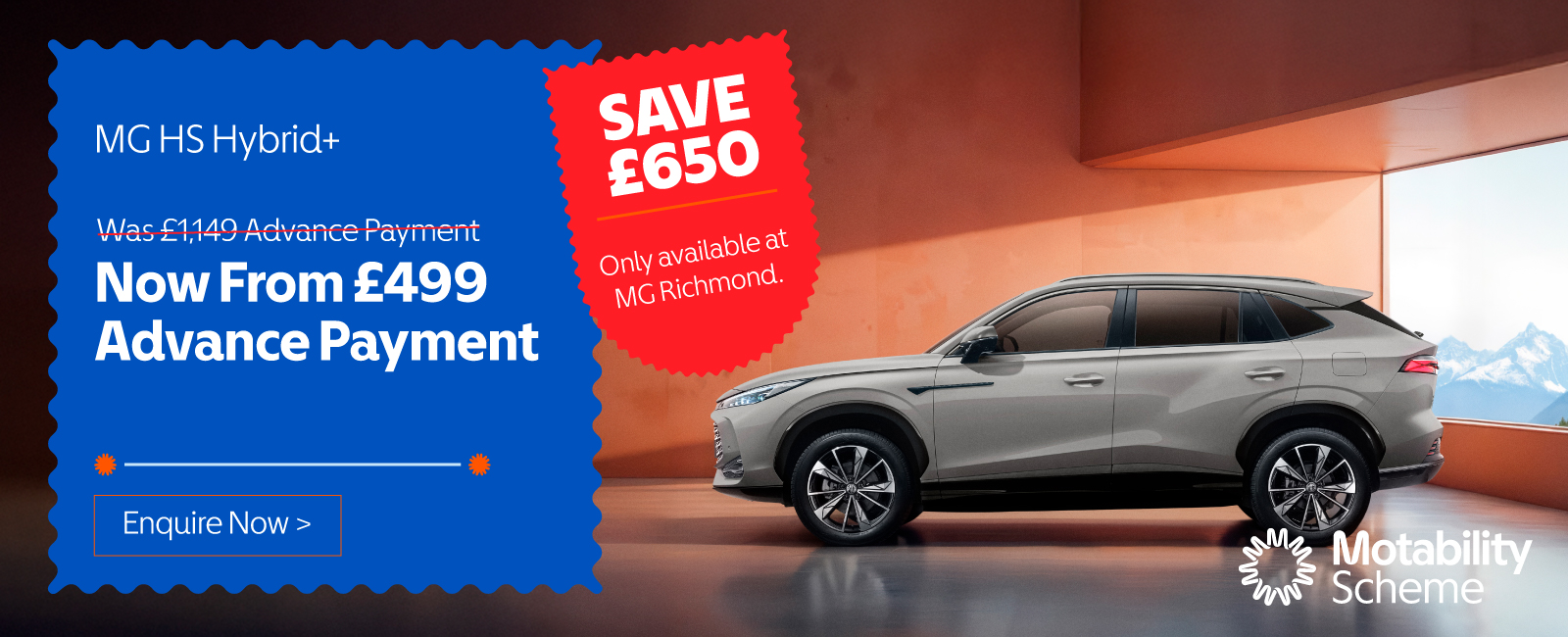 MG HS Hybrid+ From £499 Advance Payment, Exclusively at Richmond MG