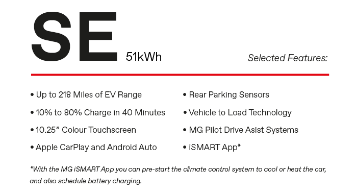 MG4 EV SE Features