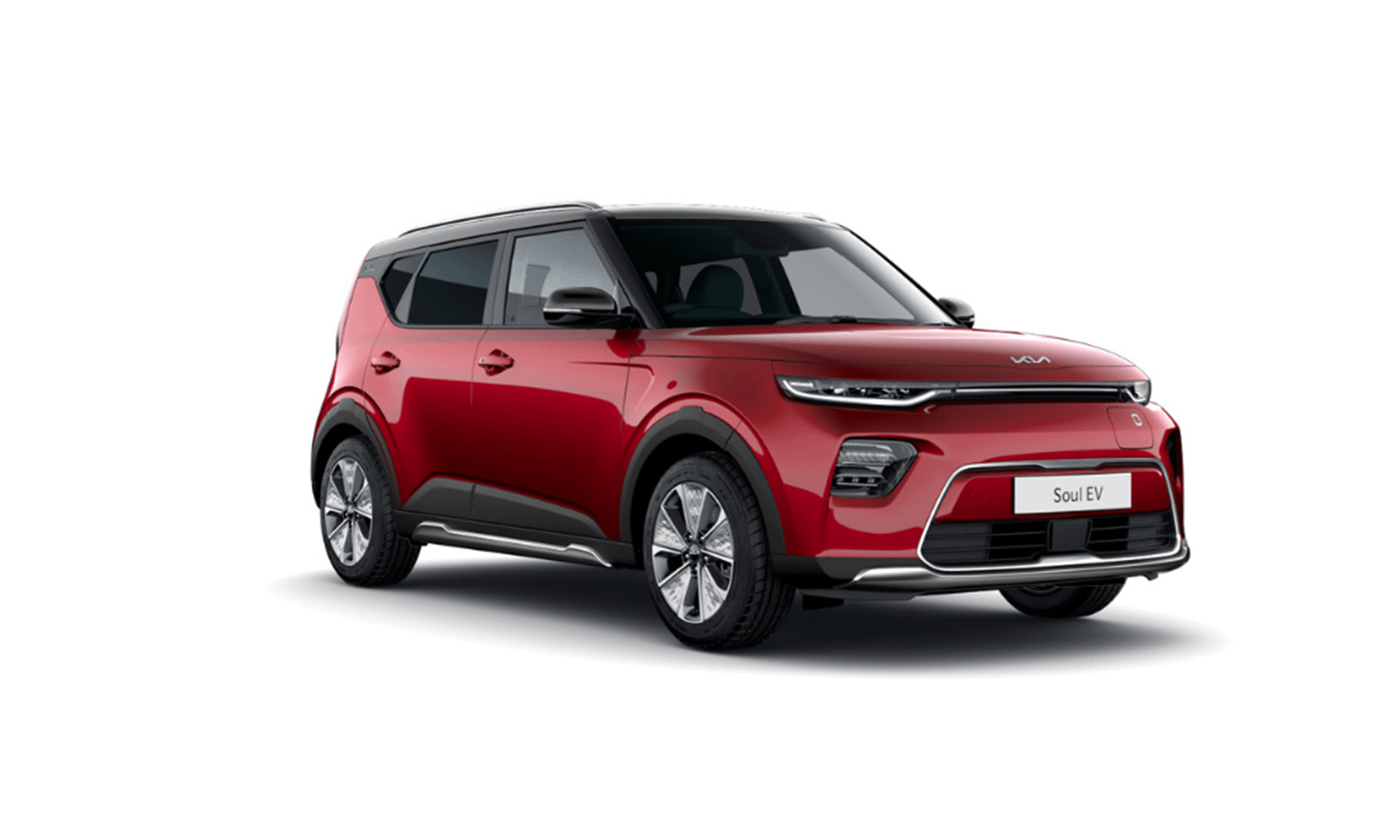 Kia Soul EV Maxx in Cherry Red Front Side View