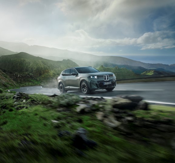 New BMW X5 view of vehicle driving