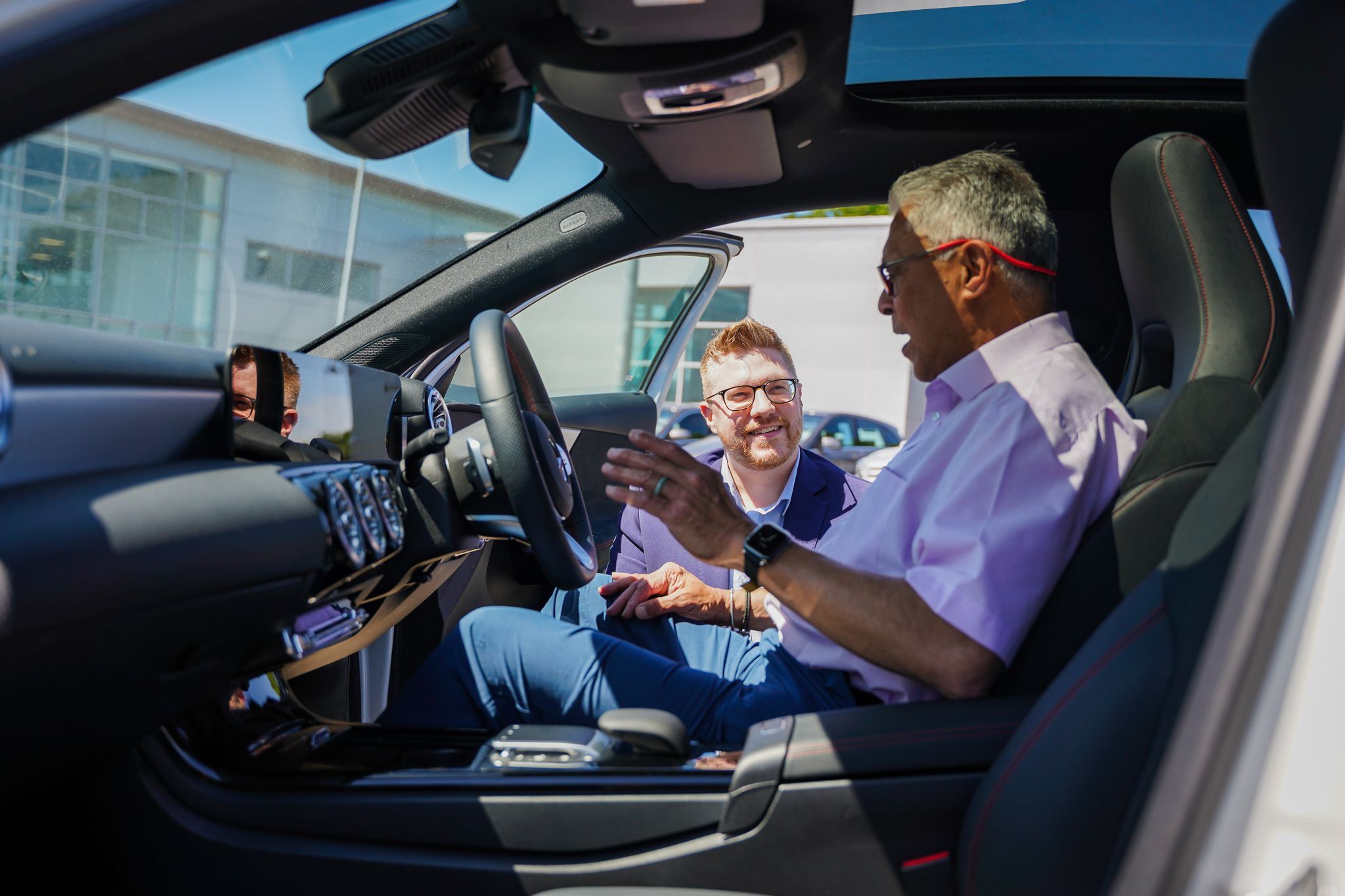 Audi Motability Specialist chats to customer about their Motability car