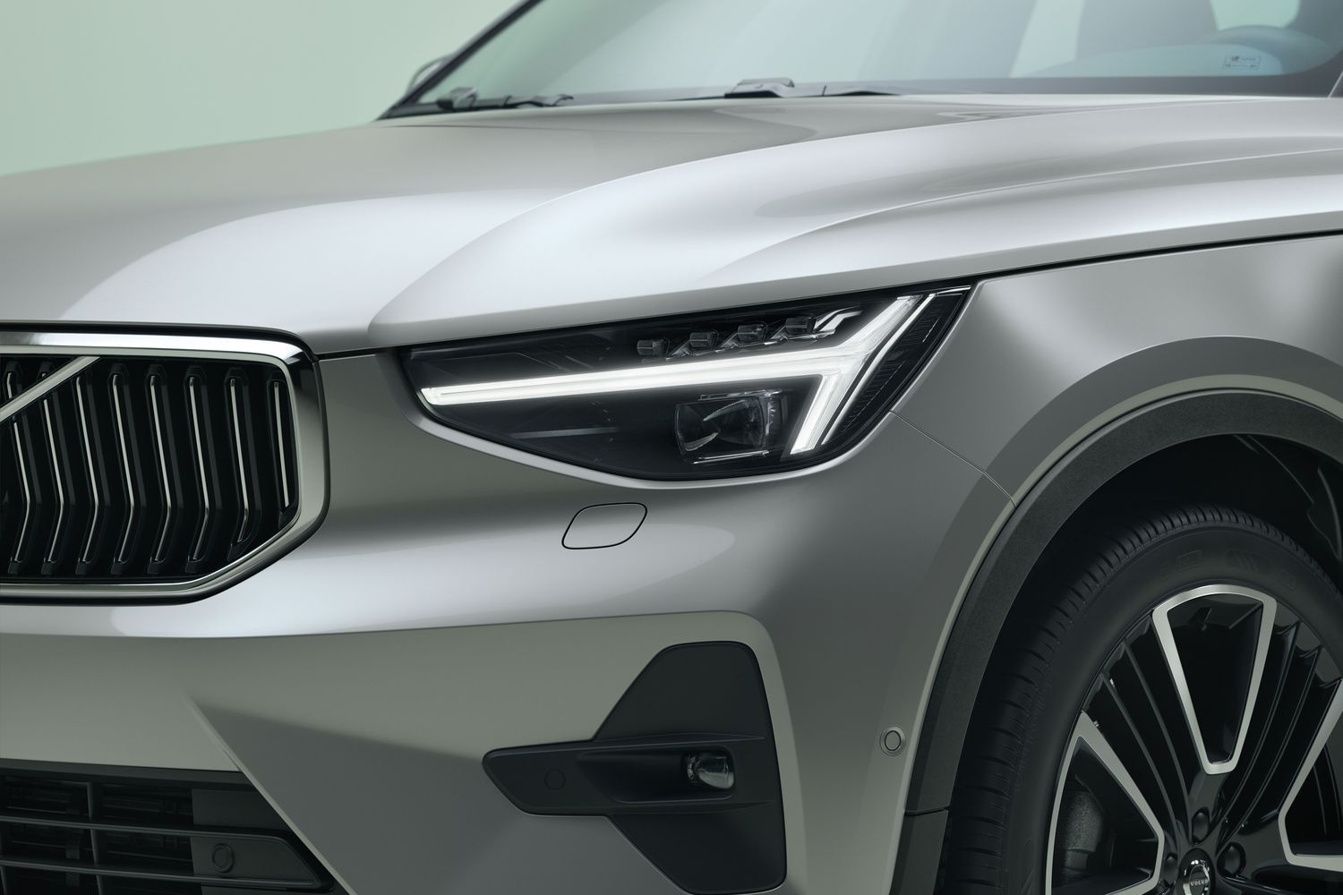 Close-up of the front lights of new Volvo XC40