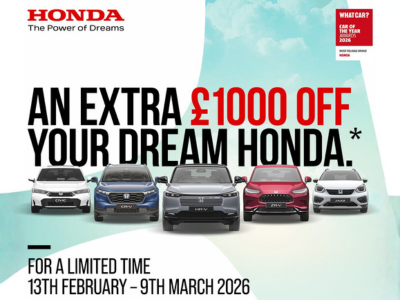 Honda Dream Bigger Sales Event 2026 | £1,000 Off at Startin Honda Worcestershire