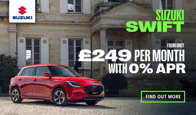 The Suzuki Swift is available to buy from Richmond Motor Group from only £249 Per Month with 0% finance