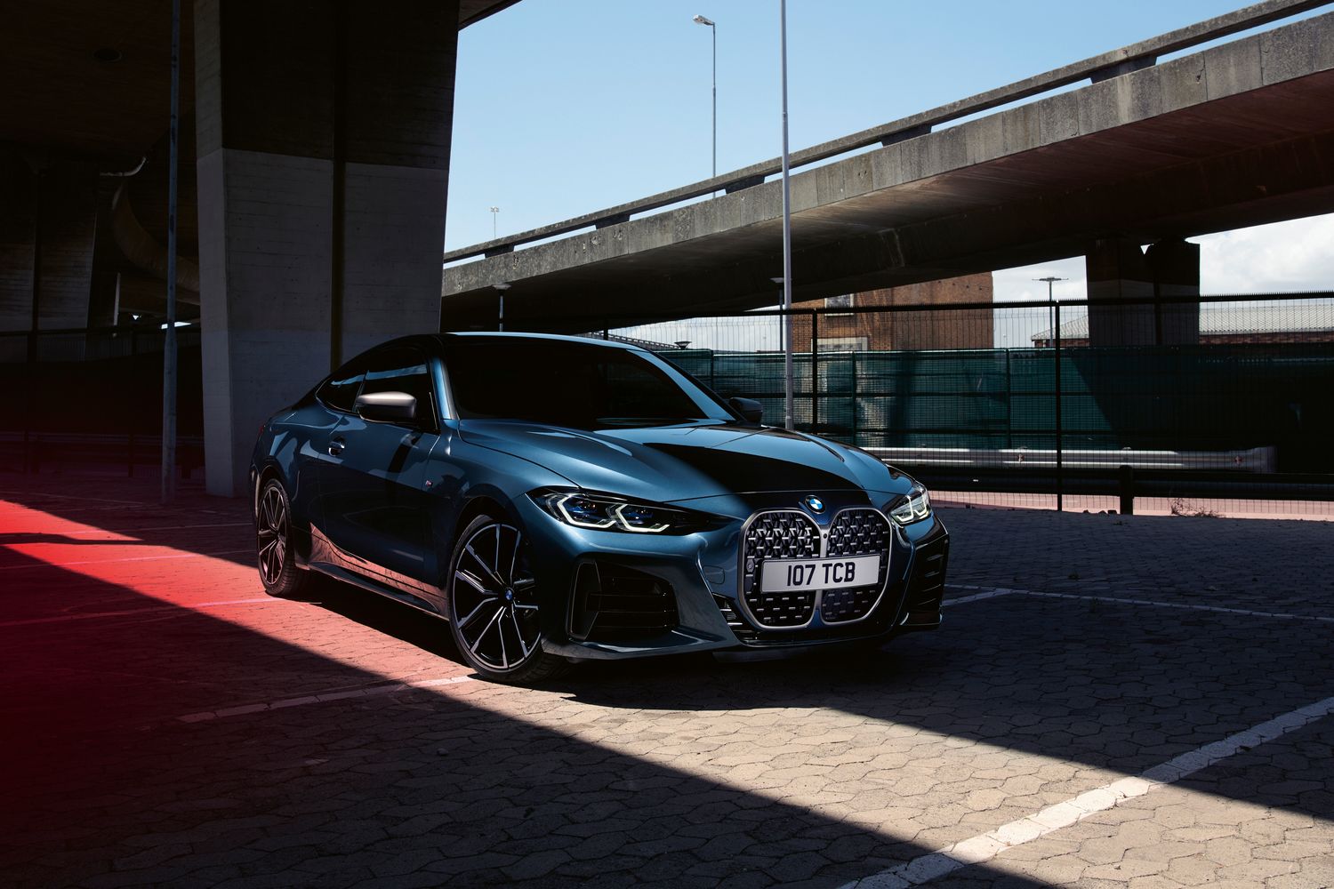 The exterior of the new BMW 4 Series Coupe. Featuring a new single section kidney grille.