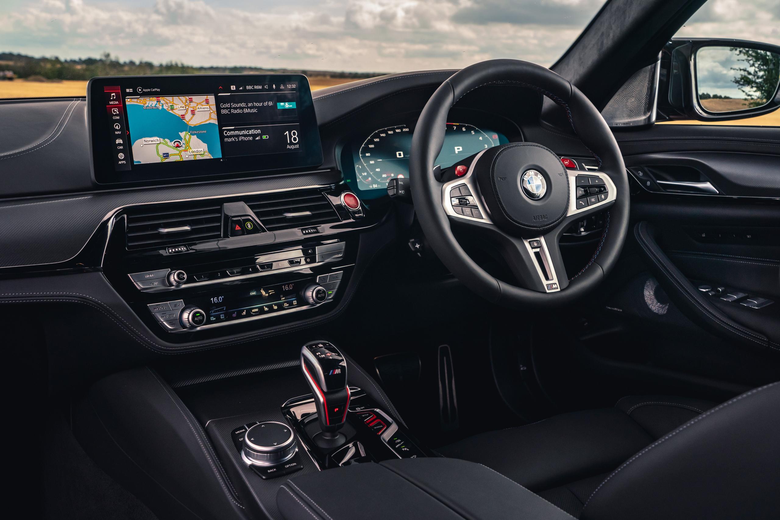 New BMW M5 Competition Saloon view of the new infotainment system and digital cockpit