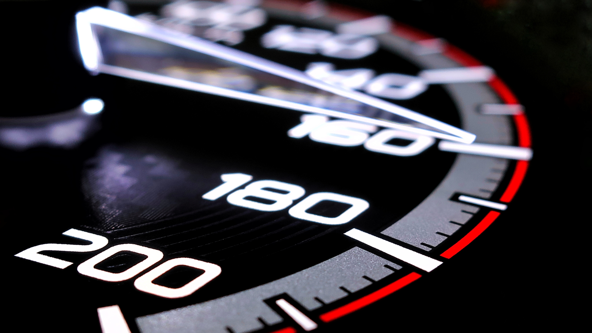 Close-up of a rev counter