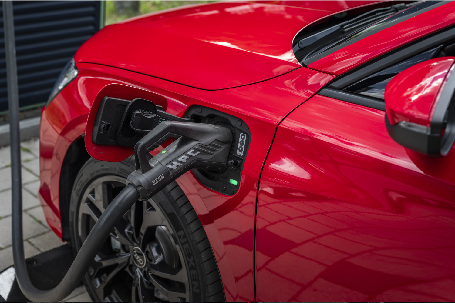Close up of the new Audi A3 Sportback TFSI e charging port.