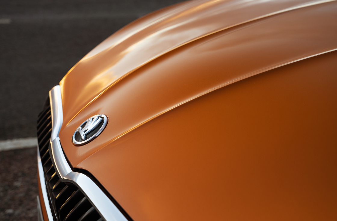 Orange SKODA Fabia Bonnet