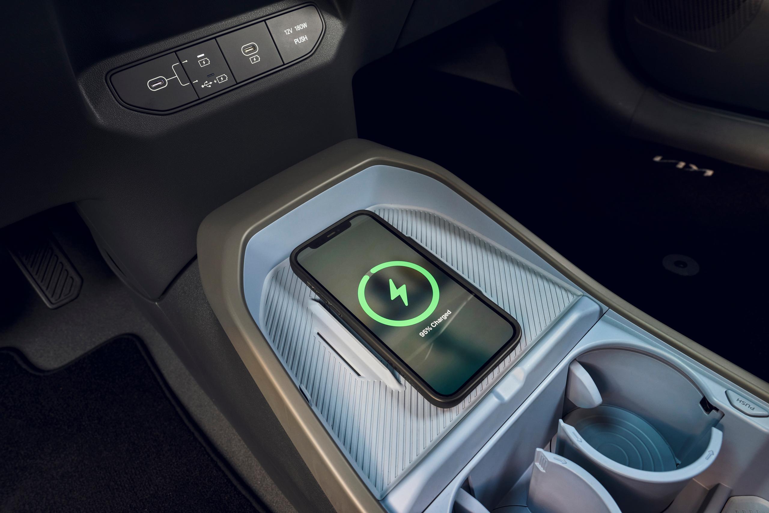 Kia EV3 wireless phone charging