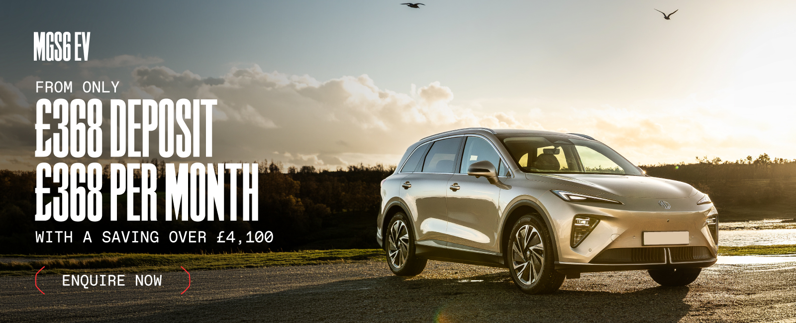 MGS6 EV from only £368 deposit, £368 per month